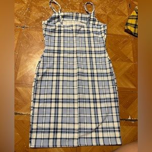 Light Blue, White, And Black Stripped Dress